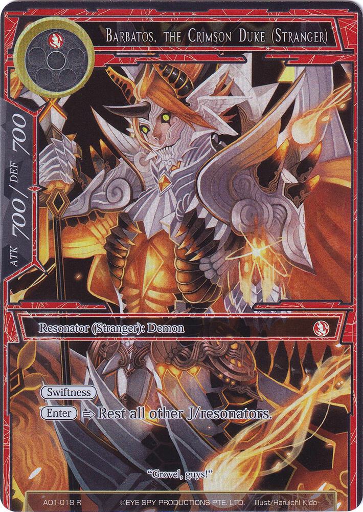 Barbatos, the Crimson Duke (Stranger) (Full Art), Alice Origin AO1-018