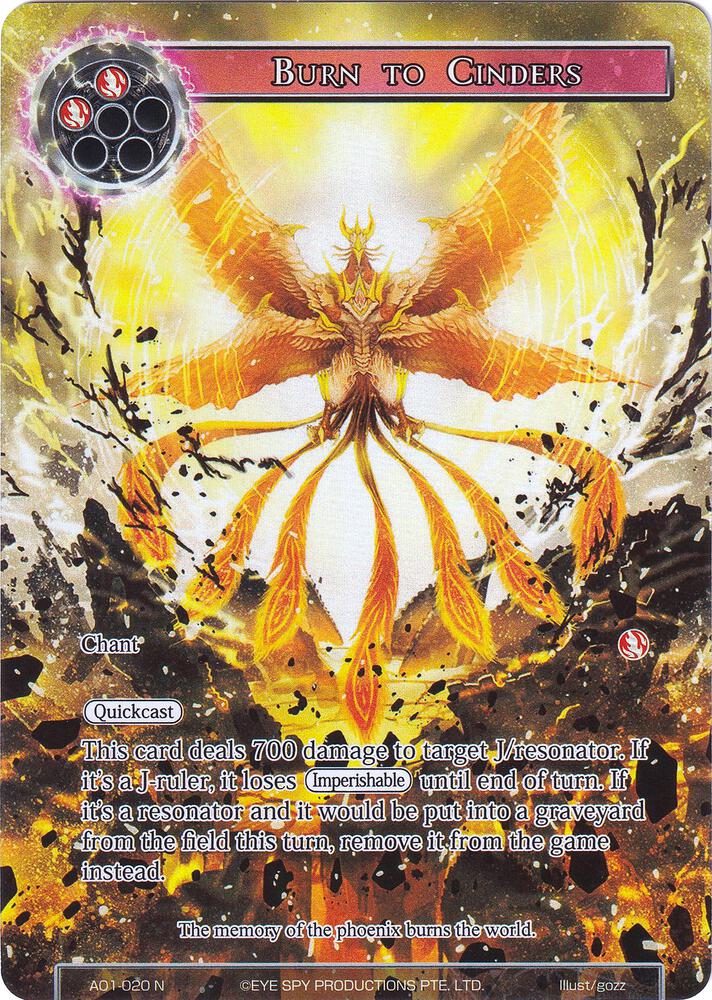 Burn to Cinders (Full Art), Alice Origin AO1-020