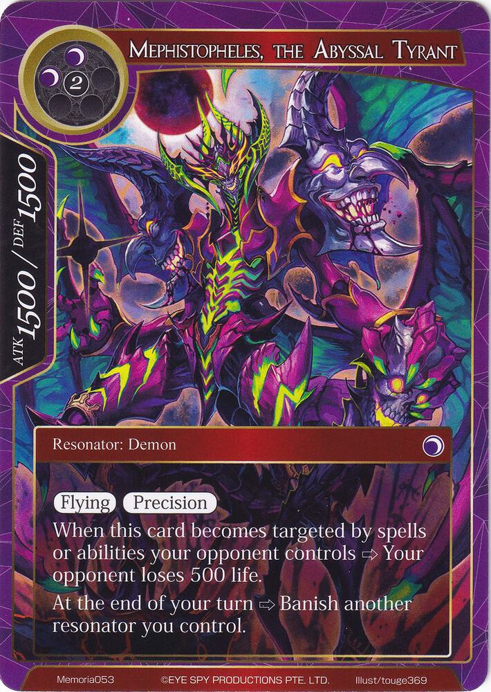 Mephistopheles, the Abyssal Tyrant, Alice Origin Memoria Cards Memoria053