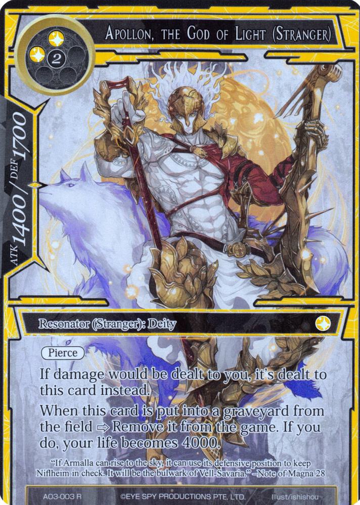 Apollon, the God of Light (Stranger) (Full Art), Alice Origin III AO3-003
