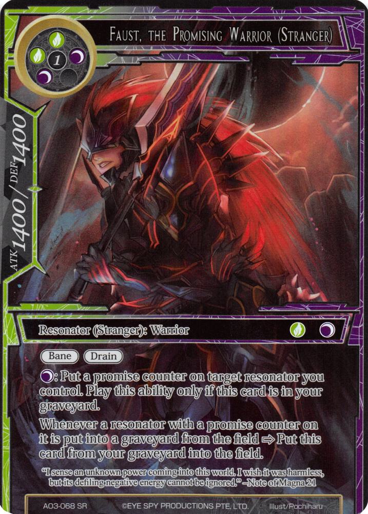 Faust, the Promising Warrior (Stranger) (Full Art), Alice Origin III AO3-068