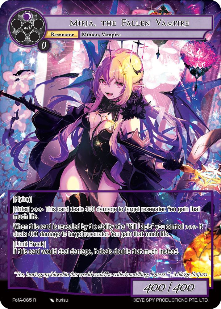 Miria, the Fallen Vampire (Full Art), Alice Origin IV: Prologue of Attoractia PofA-065