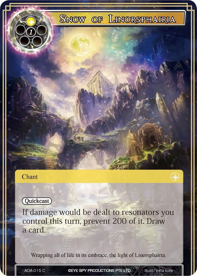 Snow of Linorsphairia, Awakening of the Ancients AOA-015
