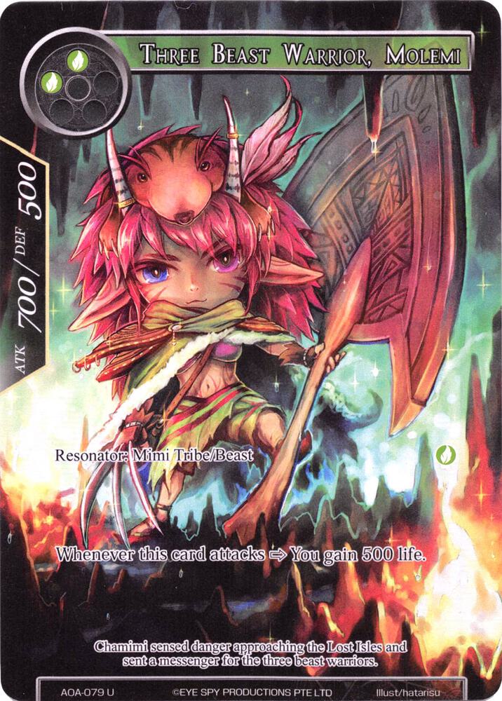 Three Beast Warrior, Molemi (Full Art), Awakening of the Ancients AOA-079