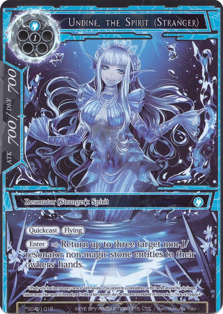 Undine, the Spirit (Stranger) (Full Art), Alice Origin Starter Deck SDAO1-016