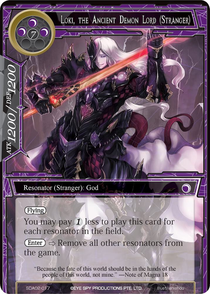 Loki, the Ancient Demon Lord (Stranger), Alice Origin II Starter Deck SDAO2-017