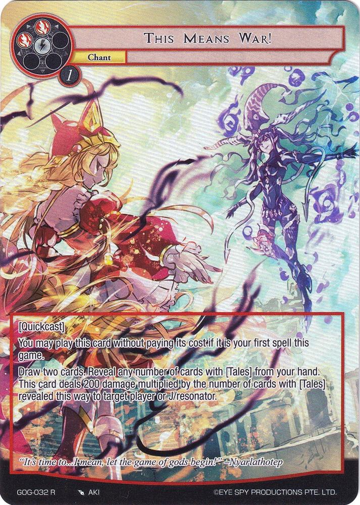This Means War! (Full Art), Game of Gods GOG-032