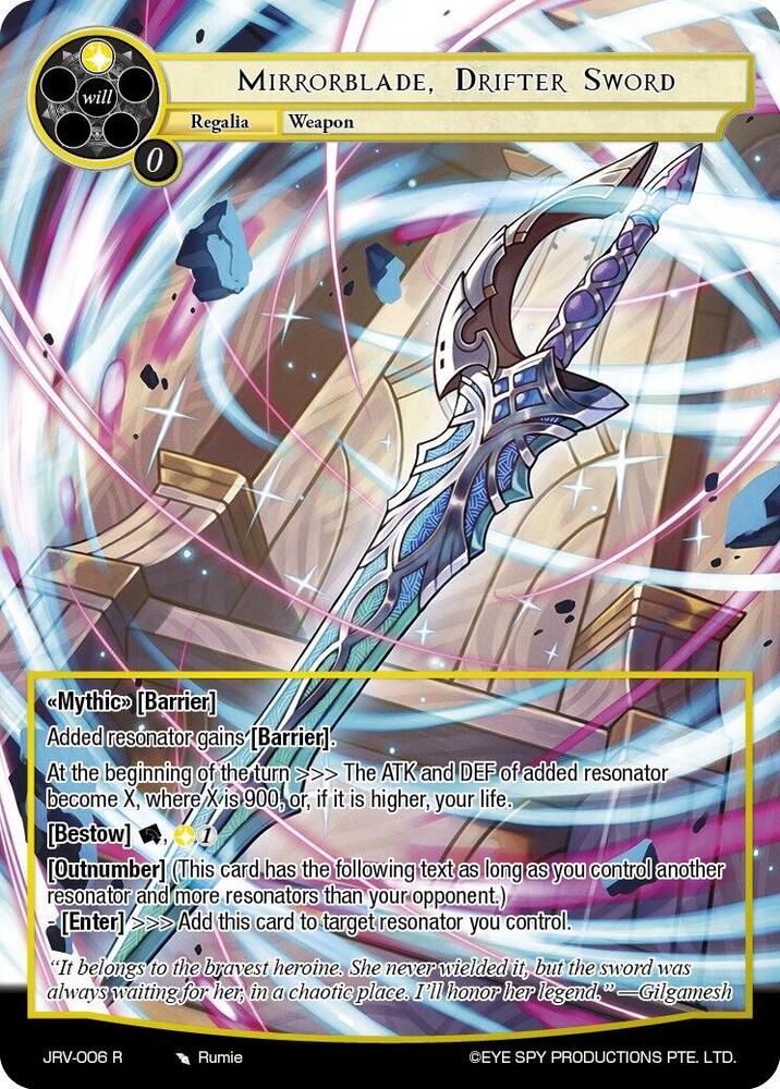 Mirrorblade, Drifter Sword, Journey to Ravidra JRV-006 R