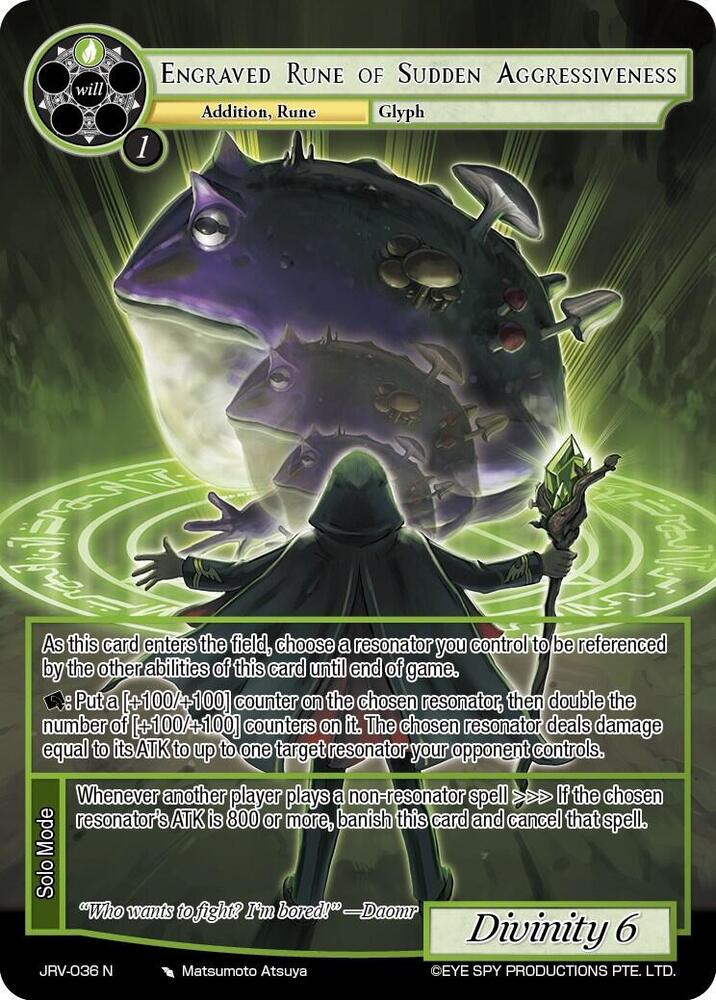 Engraved Rune of Sudden Aggressiveness, Journey to Ravidra JRV-036 N