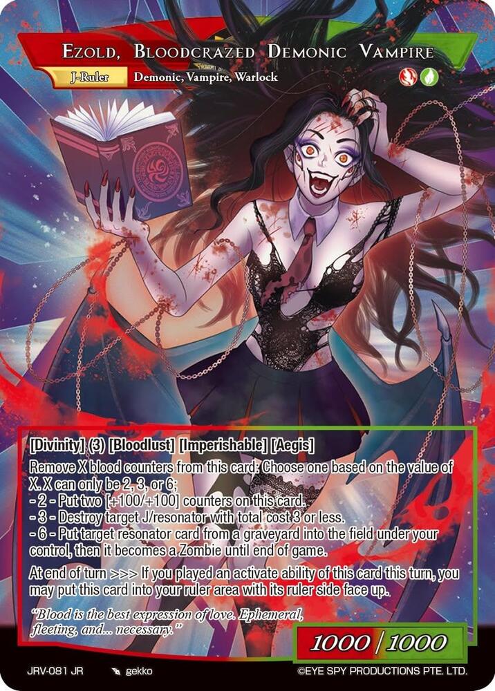 Sanguinary Glyphologist, Ezold // Ezold Bloodcrazed Demonic Vampire, Journey to Ravidra JRV-081 JR