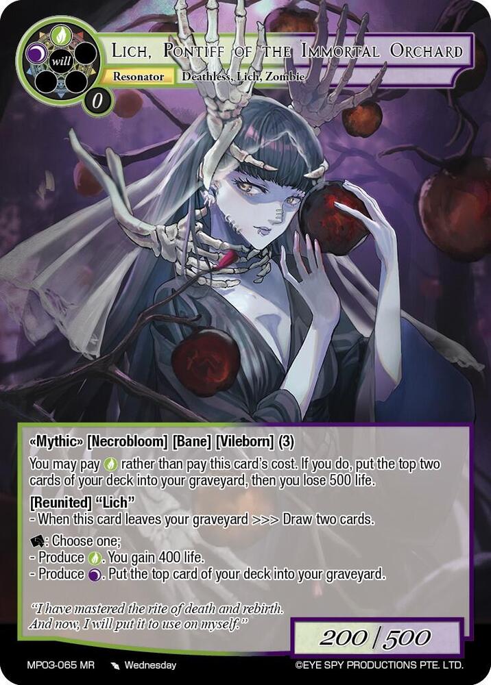 Lich, Pontiff of the Immortal Orchard, Masterpiece Collection 03 "Dimensional Hope" MP03-065 MR