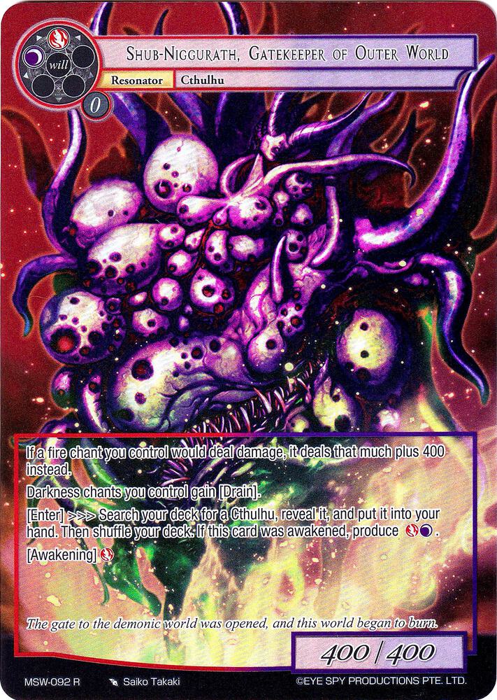 Shub-Niggurath, Gatekeeper of Outer World (Full Art), The Magic Stone War - Zero MSW-092