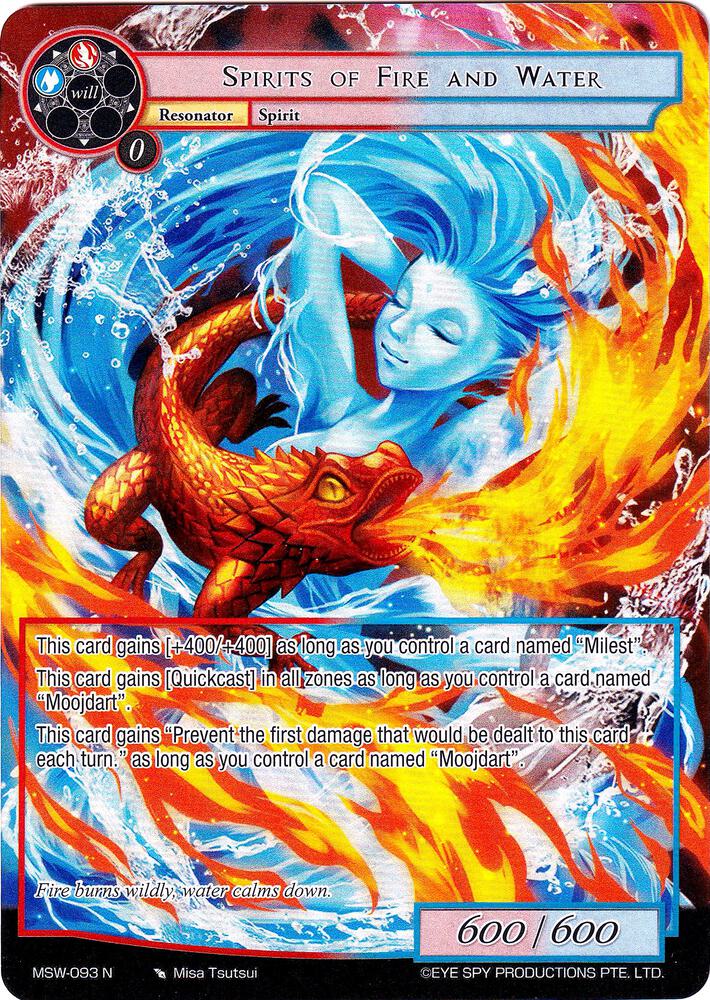 Spirits of Fire and Water (Full Art), The Magic Stone War - Zero MSW-093