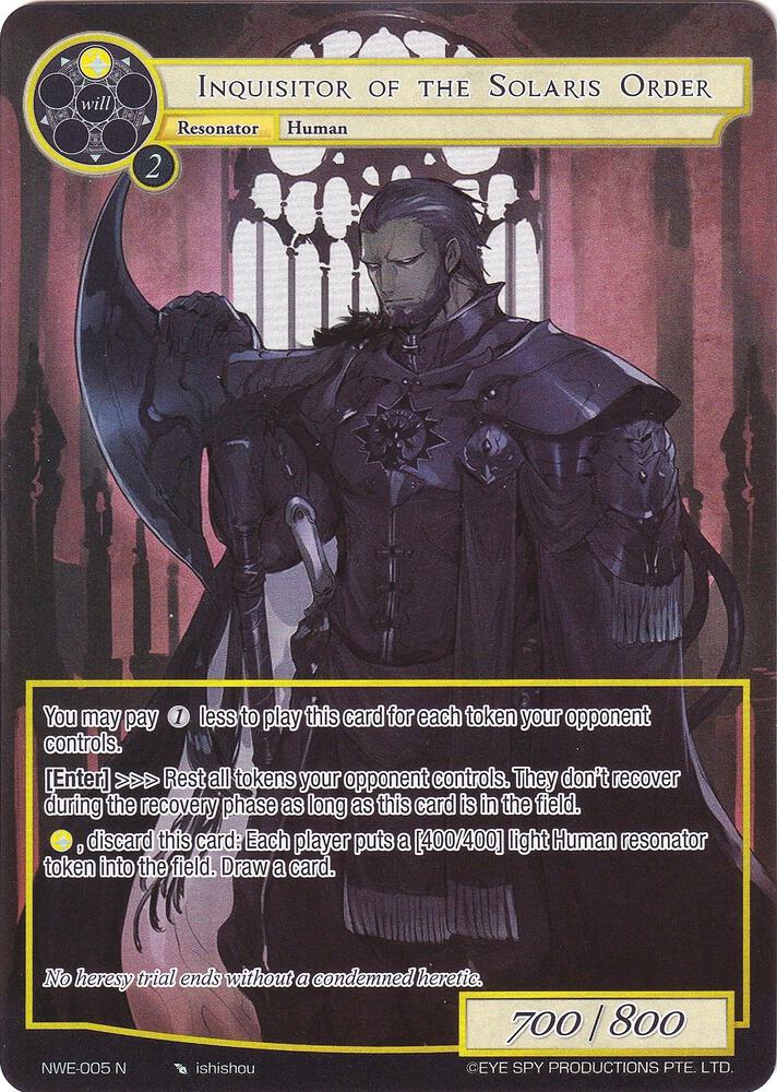 Inquisitor of the Solaris Order (Full Art), A New World Emerges NWE-005 N