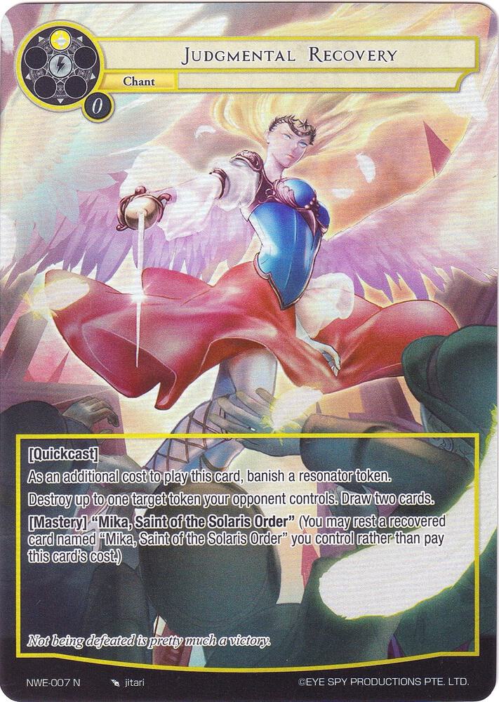 Judgmental Recovery (Full Art), A New World Emerges NWE-007 N