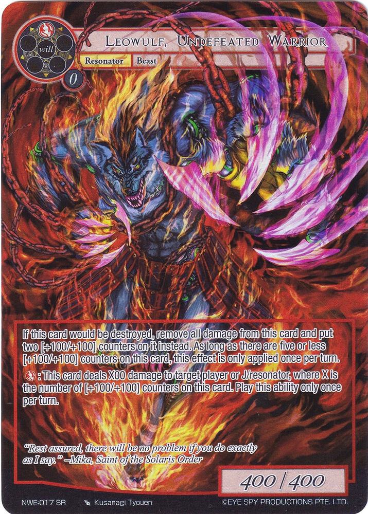 Leowulf, Undefeated Warrior (Full Art), A New World Emerges NWE-017 SR