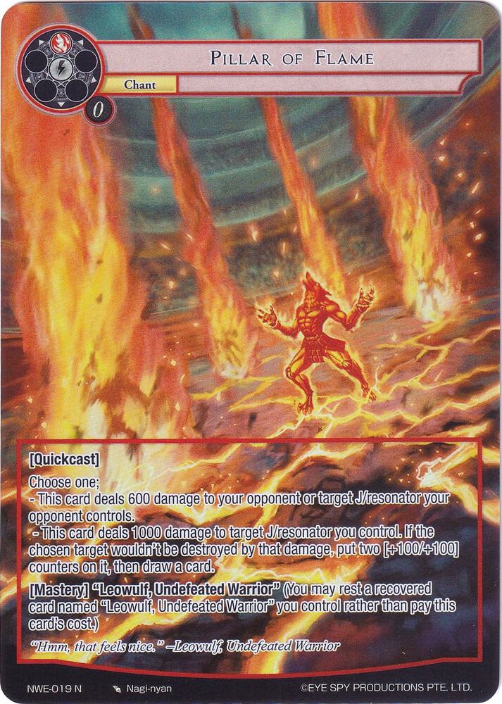 Pillar of Flame (Full Art), A New World Emerges NWE-019 N