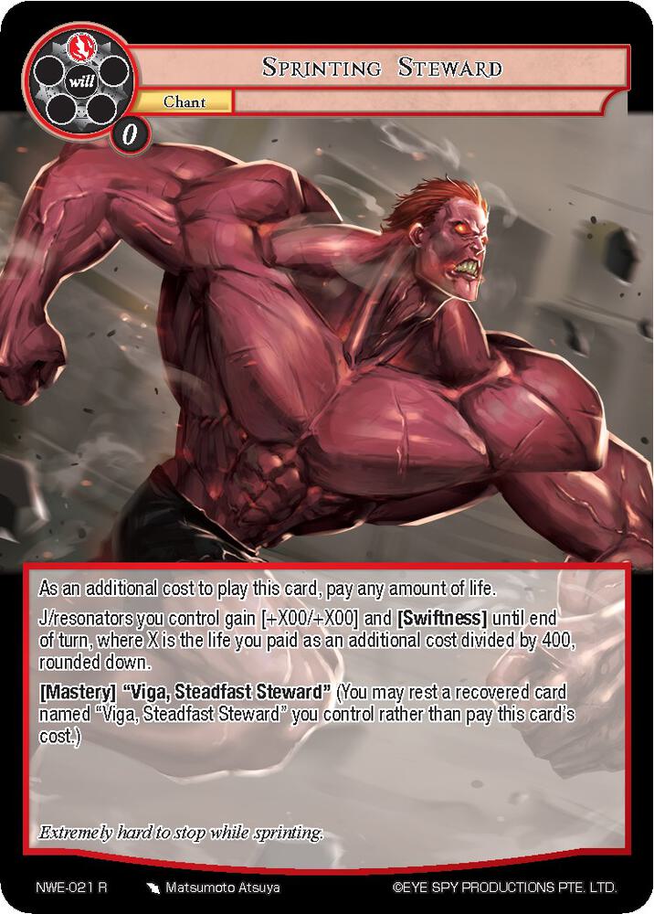 Sprinting Steward, A New World Emerges NWE-021 R