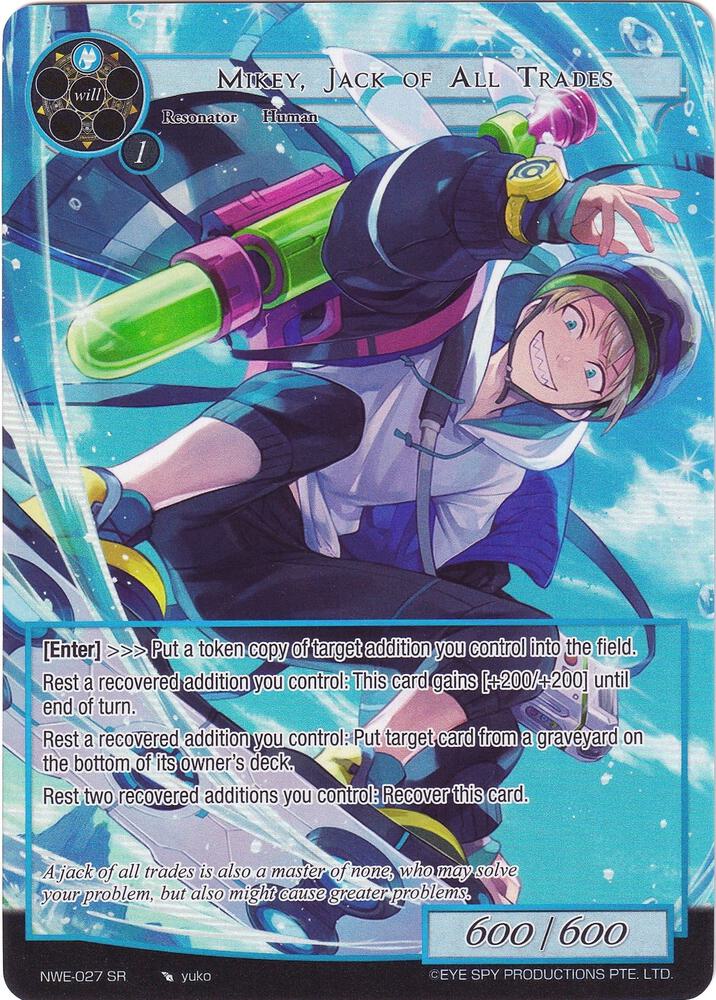 Mikey, Jack of All Trades (Full Art), A New World Emerges NWE-027 SR