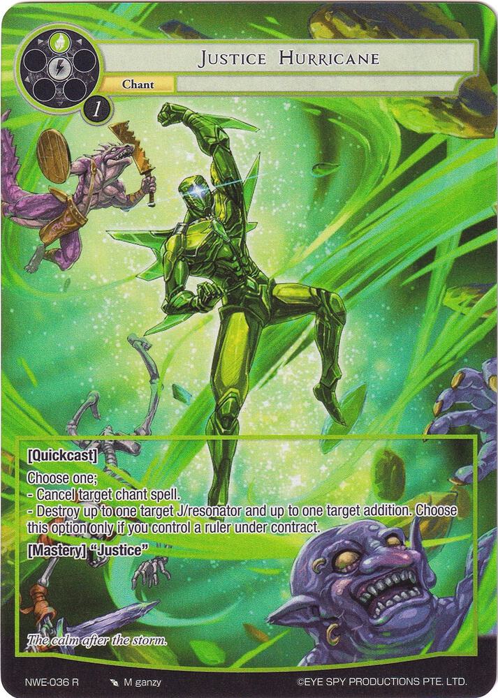 Justice Hurricane (Full Art), A New World Emerges NWE-036 R