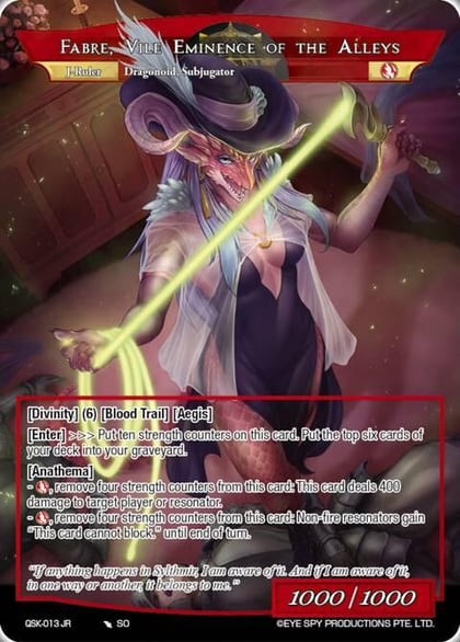 Elitist Dragonoid Matriarch, Fabre // Fabre, Vile Eminence of the Alleys, The Quest of the Seven Keys QSK-013 JR