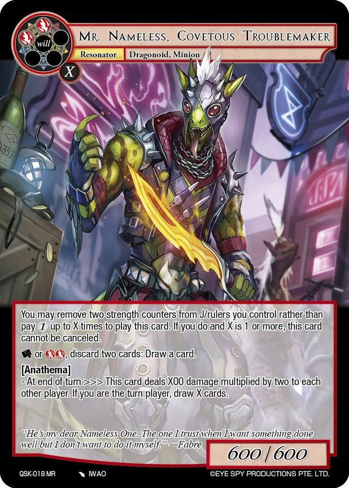 Mr, Nameless, Covetous Troublemaker, The Quest of the Seven Keys QSK-018 MR