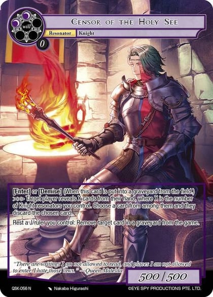 Censor of the Holy See, The Quest of the Seven Keys QSK-023 N