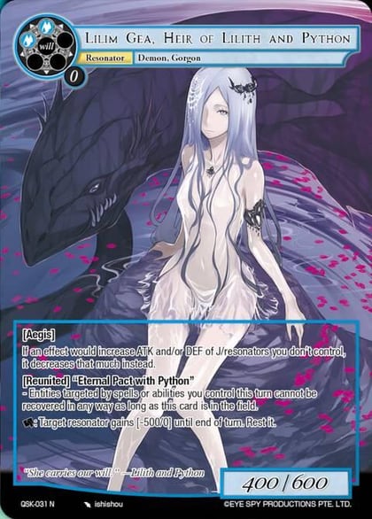Lilim Gea, Heir of Lilith and Python, The Quest of the Seven Keys QSK-031 N