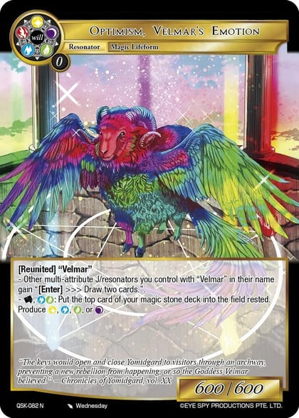 Optimism, Velmar's Emotion, The Quest of the Seven Keys QSK-082 N