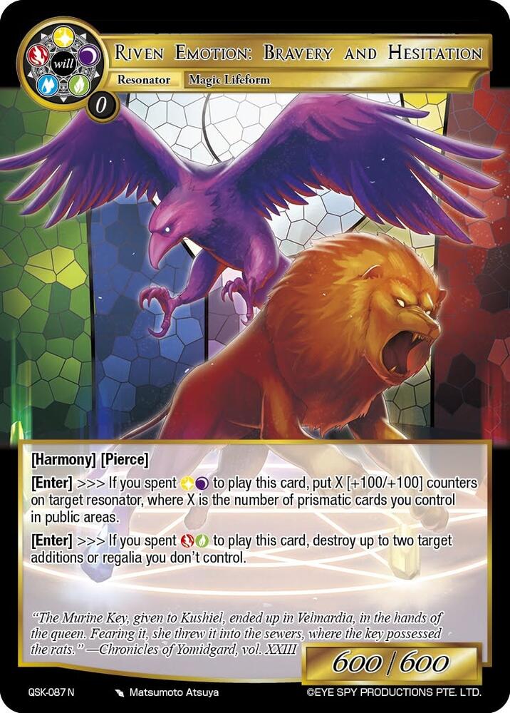 Riven Emotion: Bravery and Hesitation, The Quest of the Seven Keys QSK-087 N