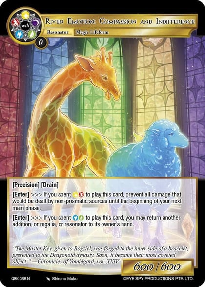 Riven Emotion: Compassion and Indifference, The Quest of the Seven Keys QSK-088 N
