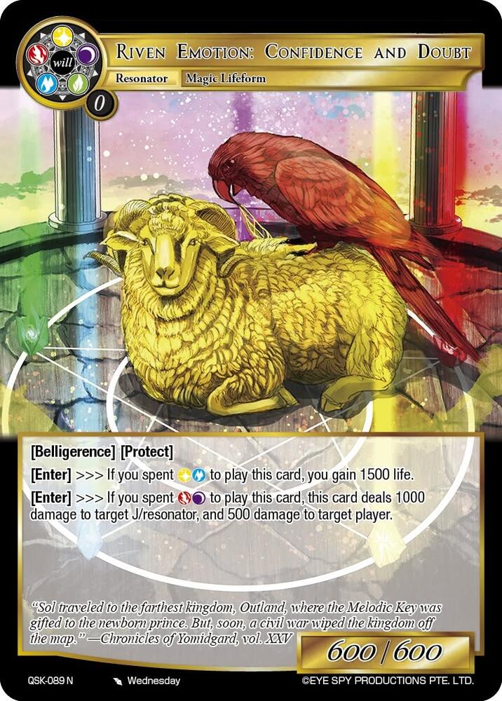 Riven Emotion: Confidence and Doubt, The Quest of the Seven Keys QSK-089 N