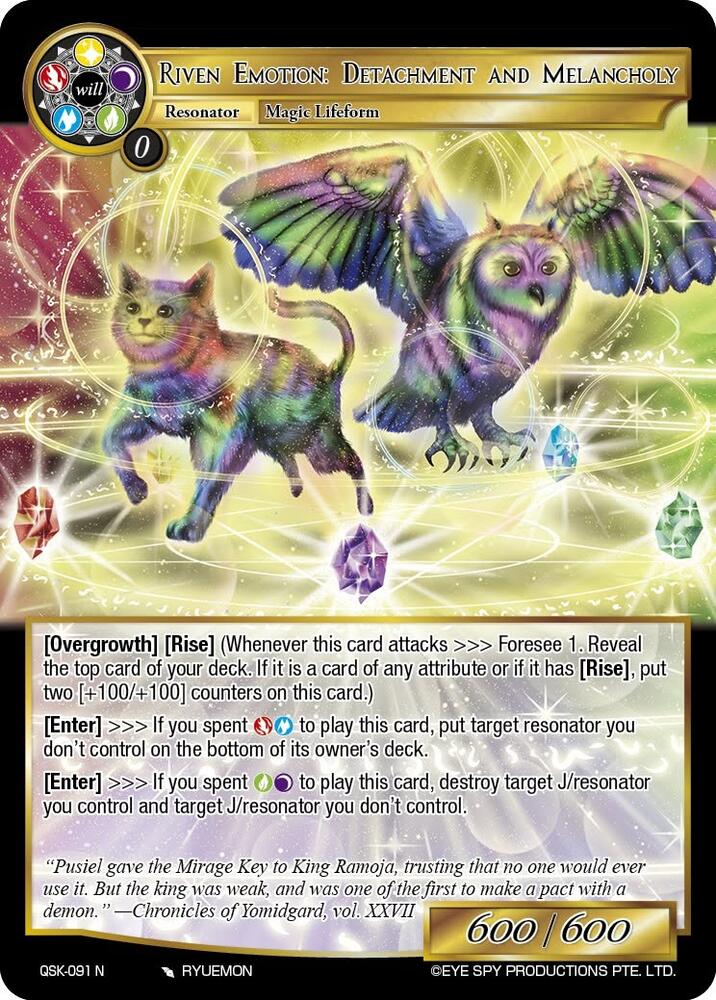 Riven Emotion: Detachment and Melancholy, The Quest of the Seven Keys QSK-091 N