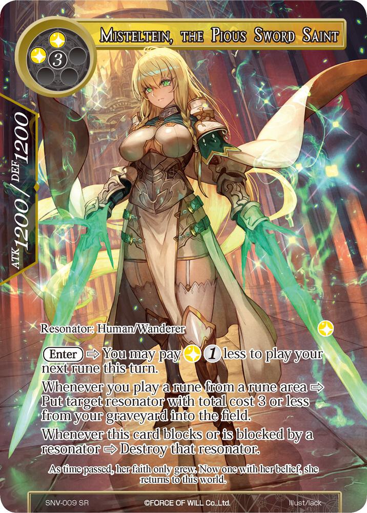 Misteltein, the Pious Sword Saint (Full Art), The Strangers of New Valhalla SNV-009
