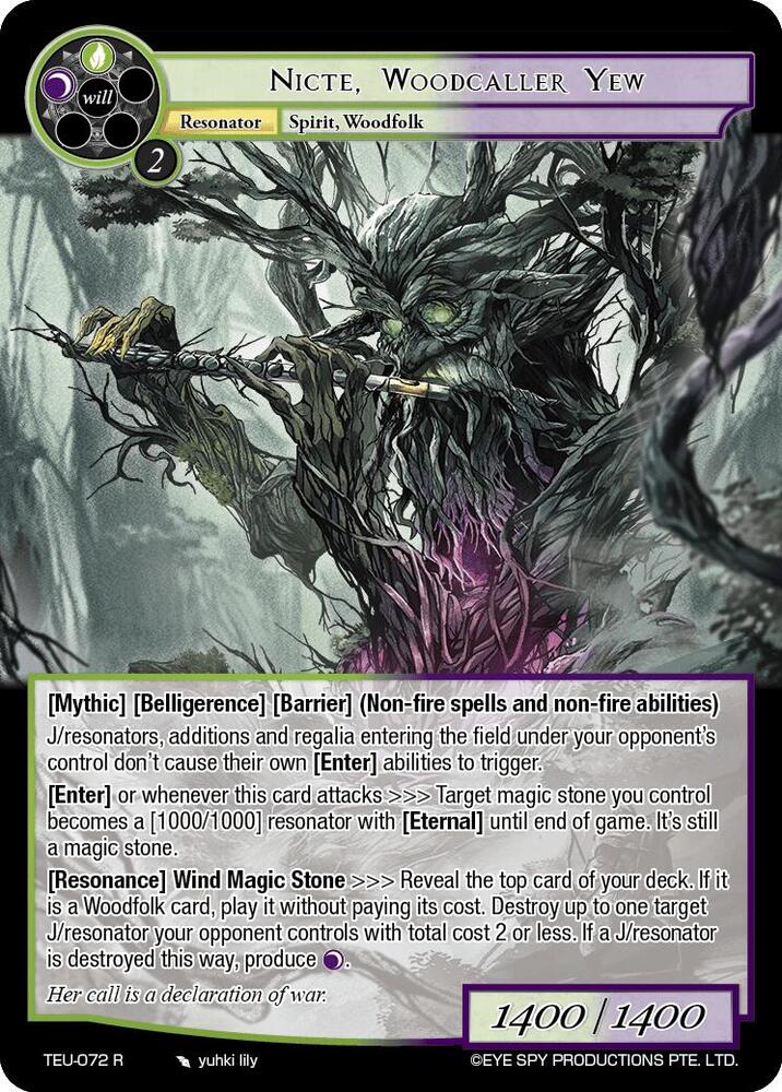 Nicte, Woodcaller Yew, Timeless Eclipse of the Underworld TEU-072 R