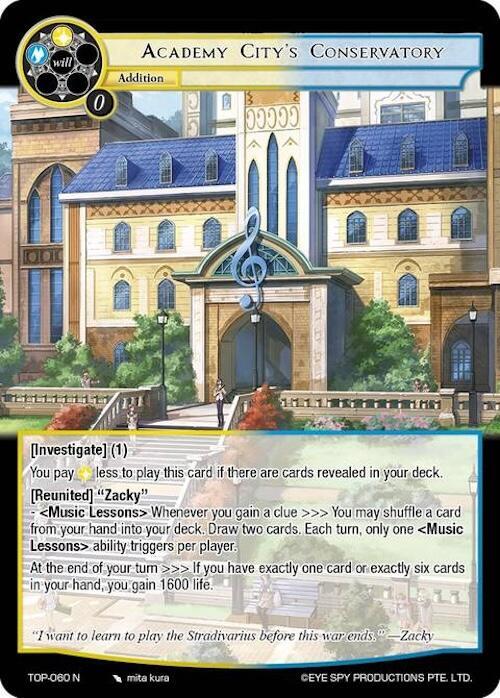 Academy City's Conservatory, Ten Oaths of Protopaterpolis' War TOP-060 N