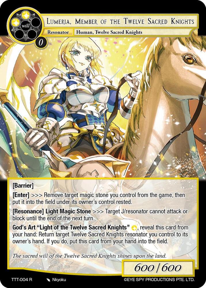 Lumeria, Member of the Twelve Sacred Knights, Thoth of the Trinity TTT-004 R