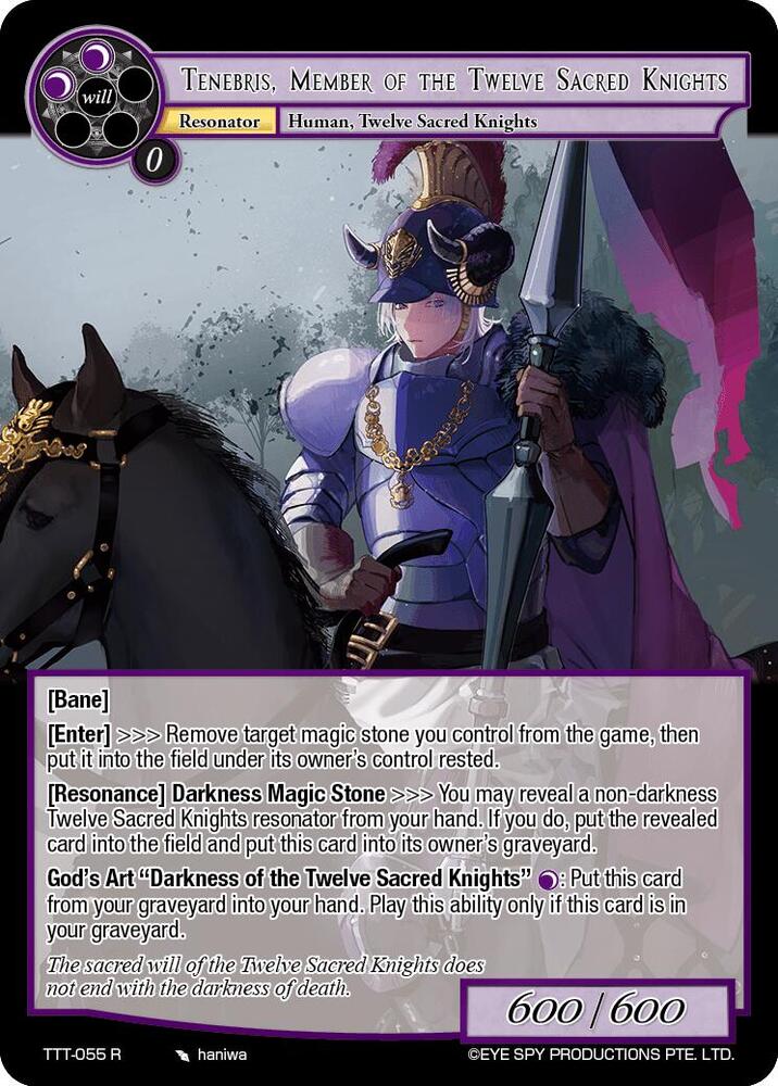 Tenebris, Member of the Twelve Sacred Knights, Thoth of the Trinity TTT-055 R