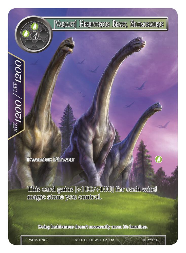[Variant] Herbivorous Beast, Silomosaurus (Full Art), Winds of the Ominous Moon WOM-124