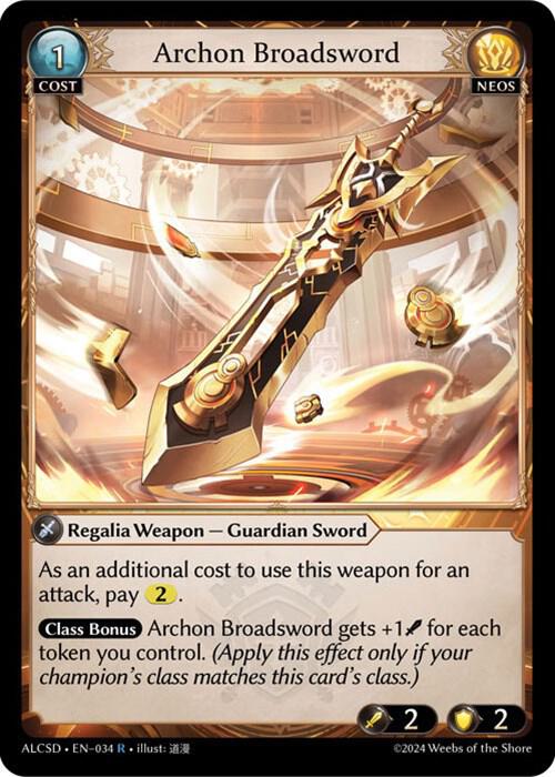 Archon Broadsword, Alchemical Revolution Starter Decks 034