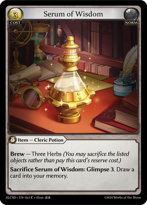 Serum of Wisdom, Alchemical Revolution Starter Decks 061