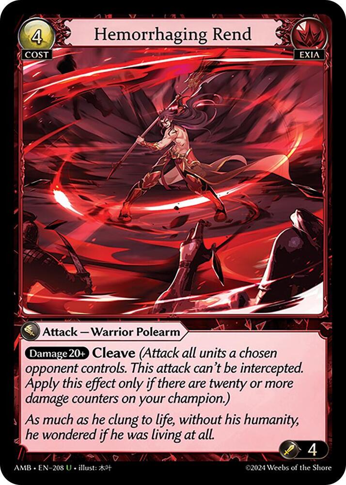 Hemorrhaging Rend, Mortal Ambition 208