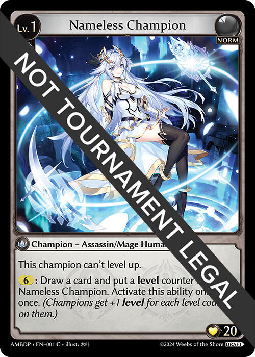 Nameless Champion (Assassin/Mage), Mortal Ambition Draft Pack 001