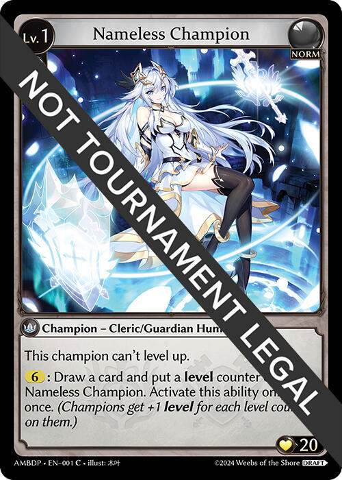 Nameless Champion (Cleric/Guardian), Mortal Ambition Draft Pack 001