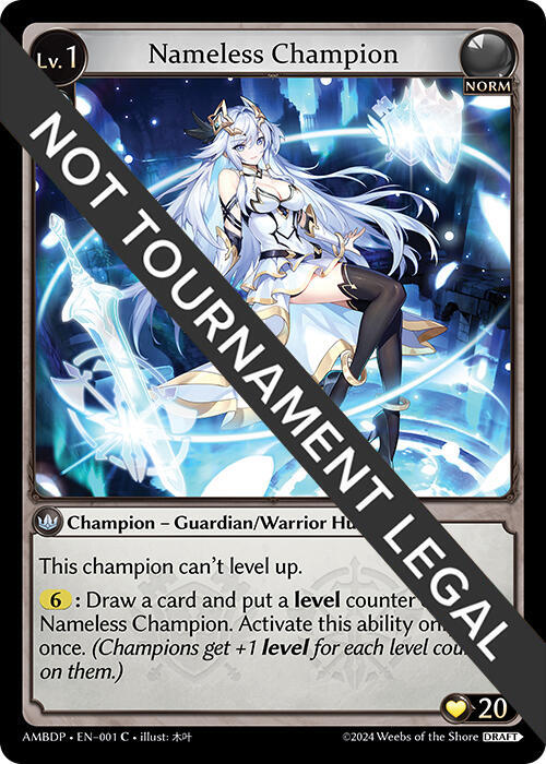 Nameless Champion (Guardian/Warrior), Mortal Ambition Draft Pack 001