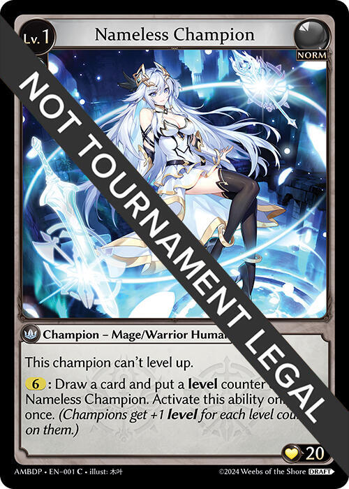 Nameless Champion (Mage/Warrior), Mortal Ambition Draft Pack 001