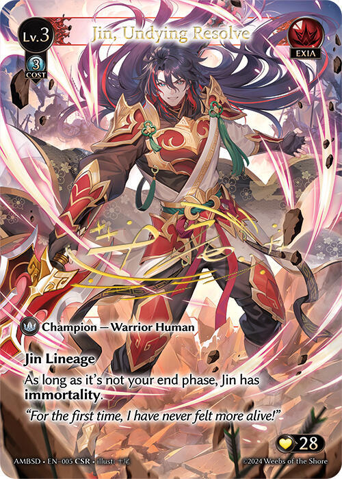 Jin, Undying Resolve (CSR), Mortal Ambition Starter Decks 005