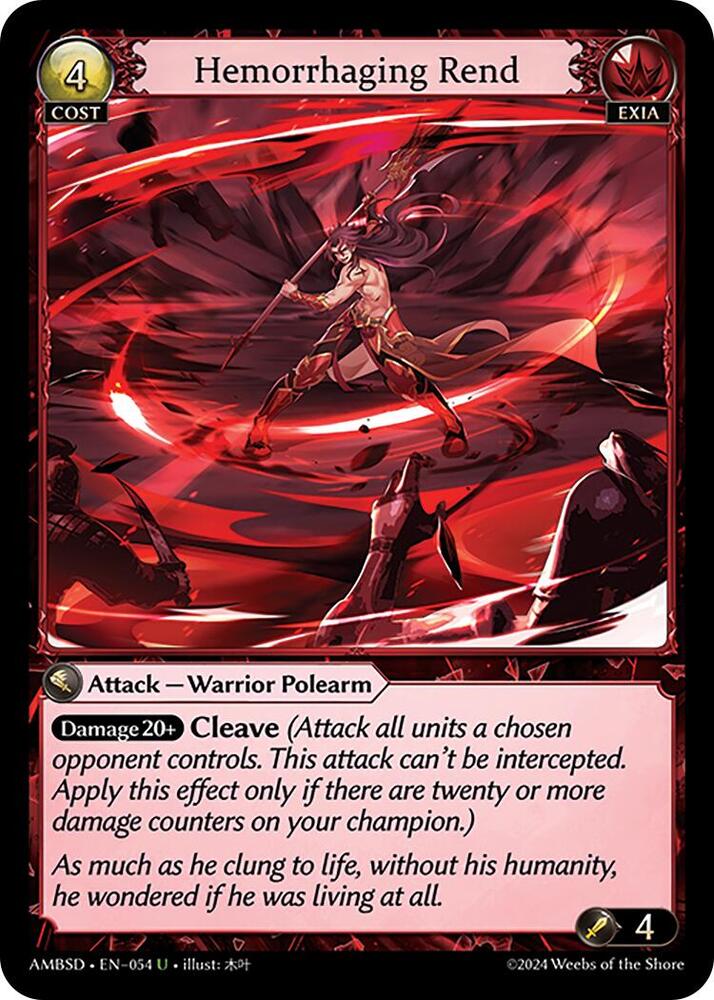Hemorrhaging Rend, Mortal Ambition Starter Decks 054