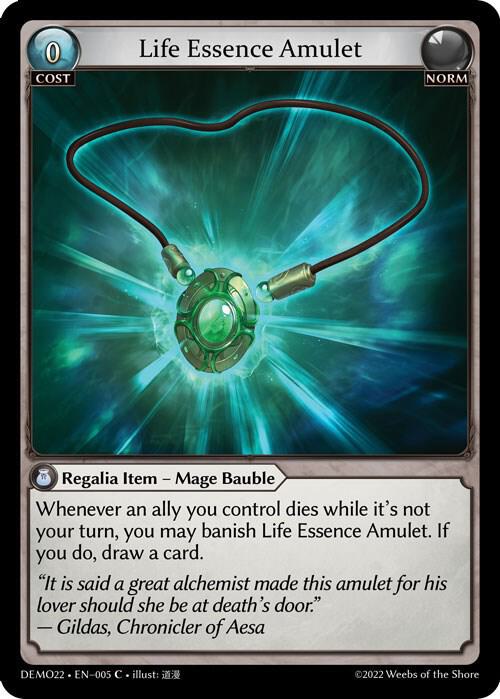 Life Essence Amulet, 2022 Demo Deck 005