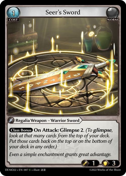 Seer's Sword, 2022 Demo Deck 007